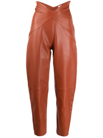 The Attico Slim Leather Trousers Ss20 | Farfetch.com