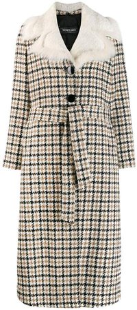 checked single breasted coat