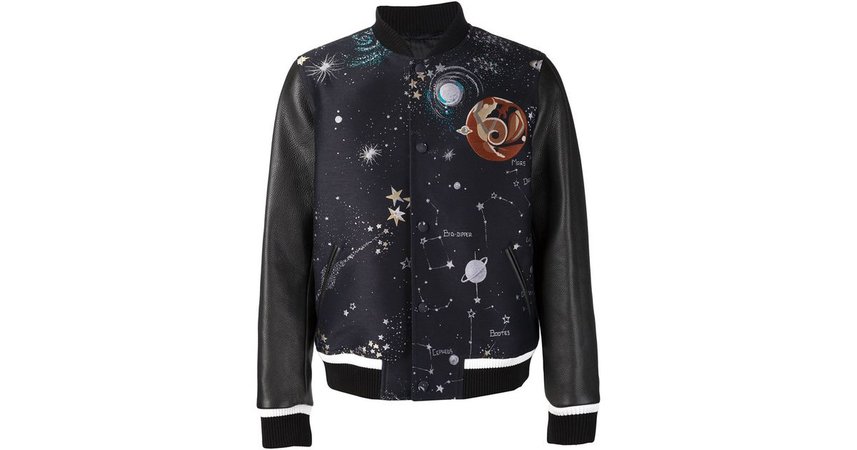 Valentino Black 'cosmo' Varsity Jacket