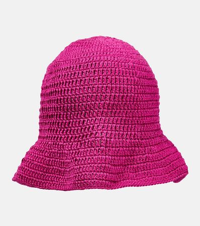 Crochet Cotton Bucket Hat in Pink - Anna Kosturova | Mytheresa