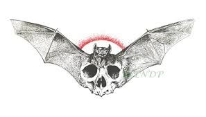inktober bat skull