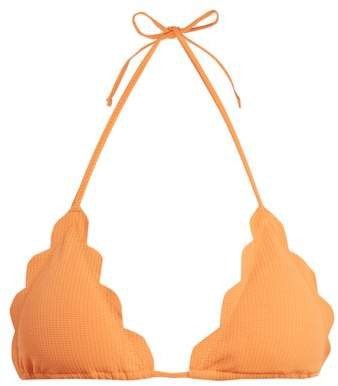 Broadway Scallop Edged Triangle Bikini Top - Womens - Orange