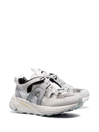 Ganni white Brooklyn 45 suede and mesh sneakers