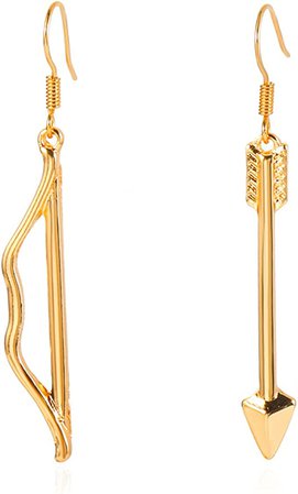 Amazon.com: DIYANMMY Unique Simulation Gold Silver Asymmetry Bow and arrow Drop Earrings for Women Punk Personality Fashion Cupid's Arrow Earrings Jewelry Gift (Gold Bow arrow Drop Earrings) : Clothing, Shoes & Jewelry