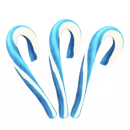 Giant 2-Ounce Blueberry Candy Canes: 12-Piece Box | Candy Warehouse