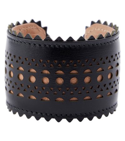Alaïa Laser-cut leather bracelet
