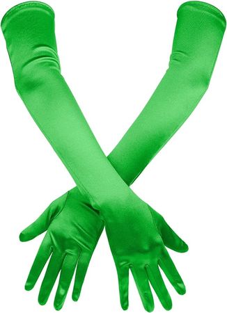 SAVITA Long Elbow Satin Gloves, St Patrick's Day Long Gloves 21" Stretchy 1920s Opera Gloves Evening Dancing Party Glove for Women (Green) : Amazon.co.uk: DIY & Tools