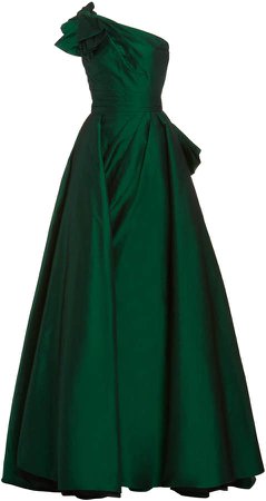 Zuhair Murad One-Shoulder Satin Gown