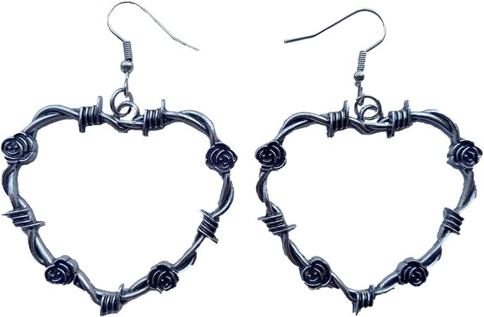 Amazon.com: Goth Black Heart Earrings For Women Girls Gothic Large Chunky Heart Hoop Earrings Vintage Big Dangle Earrings: Clothing, Shoes & Jewelry