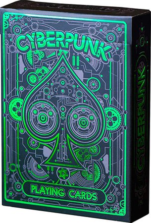 green cyberpunk playing cards