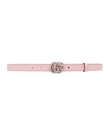Gucci Thin Belt With Double G Buckle in Pink - Lyst