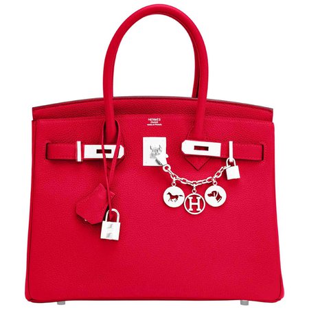 Hermes Birkin 30 Rouge Casaque Verso Bag