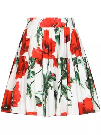 Dolce & Gabbana poppy-print A-line Skirt - Farfetch