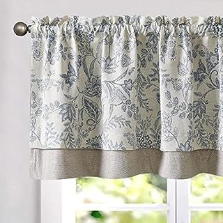 Amazon.com: JINCHAN Linen Valance Curtain Floral Printed Tie Up Valance 20 Inch for Kitchen Living Room Farmhouse Botanic Design Window Decor Light Filtering Rod Pocket Tie-up Shade Valance 1 Panel Taupe on Beige : Home & Kitchen