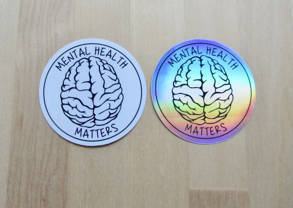 Mental Health Matters Holographic Vinyl Sticker Brain | Etsy