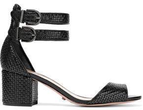 Buckled Woven Leather Sandals