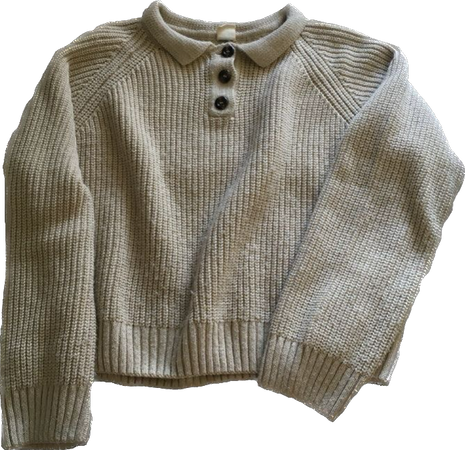 knit white button sweater