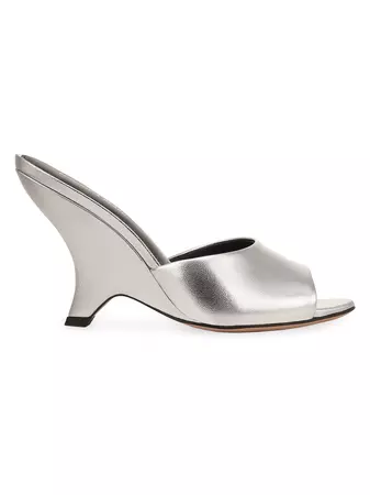 Shop Veronica Beard Mila 70MM Metallic Leather Wedge Sandals | Saks Fifth Avenue