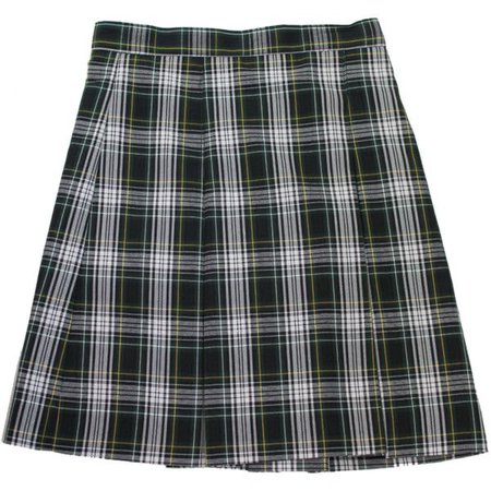 School Uniform Girls Plaid Kick Pleat Skirt