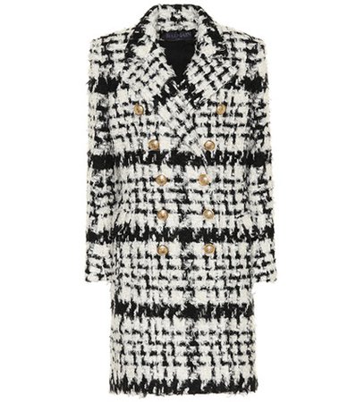 Wool-blend plaid coat