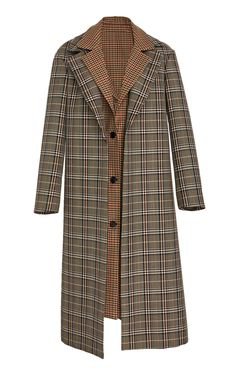 Monse Double collars mix checked coat