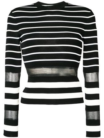 Off-White striped sweater with sheer panels - Shop Online. Same Day Delivery in London