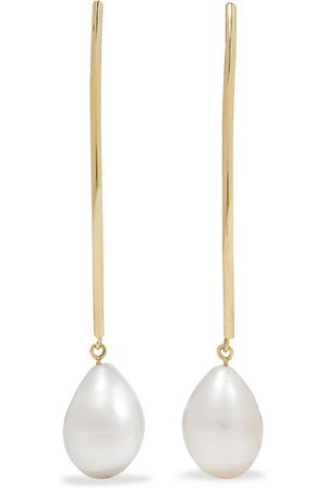 Loren Stewart | 14-karat gold pearl earrings | NET-A-PORTER.COM