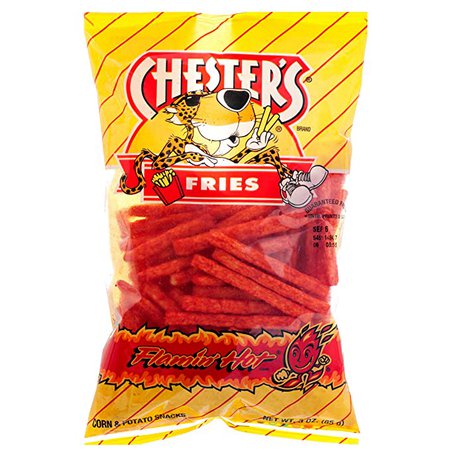 Chester's Fries Flamin' Hot Spicy Flavor - 3 oz Bag - Family Pack - 3 PACK : Grocery & Gourmet Food
