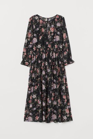 Patterned Dress - Black/floral - | H&M US