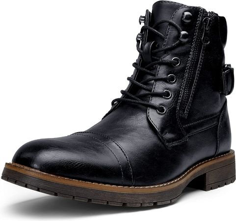 Amazon.com: Vostey Men's Boots Black Boots for Men Casual Boots Motorcycle Combat Ankle Dress Boots Mens (BMY678A Black 10) : Everything Else