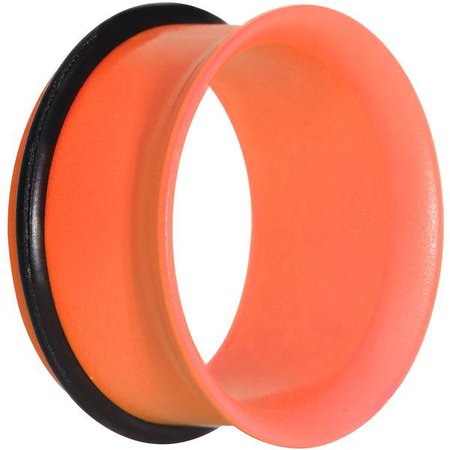 18mm Orange Neon Coated Stainless Steel Single Flare Tunnel Plug – BodyCandy