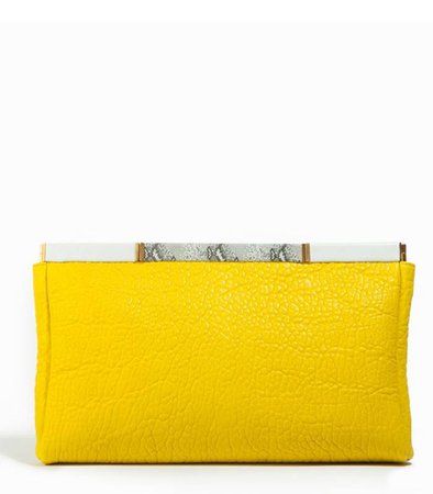 Big Leather Clutch Yellow-OTILIA FLONTA - designer bags
