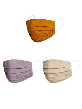 3pcs Solid Face Mask | SHEIN USA