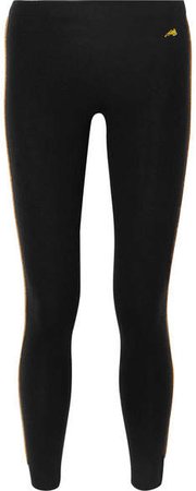 Billie Jean Striped Wool-blend Leggings - Black