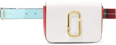 The Hip Shot Convertible Color-block Textured-leather Belt Bag - White