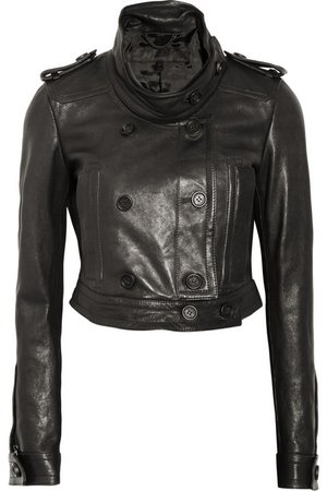 Burberry | Cropped leather biker jacket | NET-A-PORTER.COM