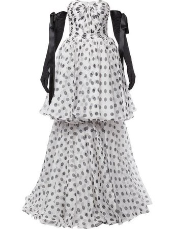 Isabel Sanchis Tiered Polka Dot Ball Gown - Farfetch