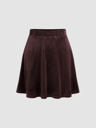 brown velvet skirt