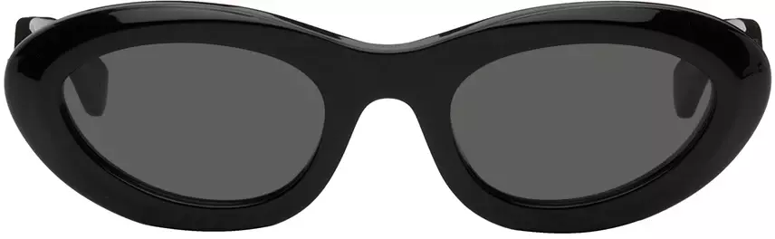 Bottega Veneta: Black Oval Sunglasses | SSENSE