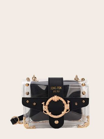 Studded Decor Clear Bag With Inner Pouch | SHEIN USA