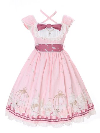 jsk-25-1 Rosa Tea-Time Party Alice Wonderland Sweet Pastel Goth Lolita Dress | eBay