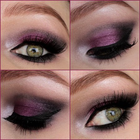 Purple and Black Smokey Eye Makeup
