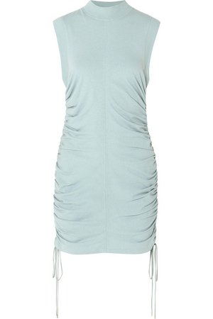 alexanderwang.t | Ruched cotton-jersey mini dress | NET-A-PORTER.COM