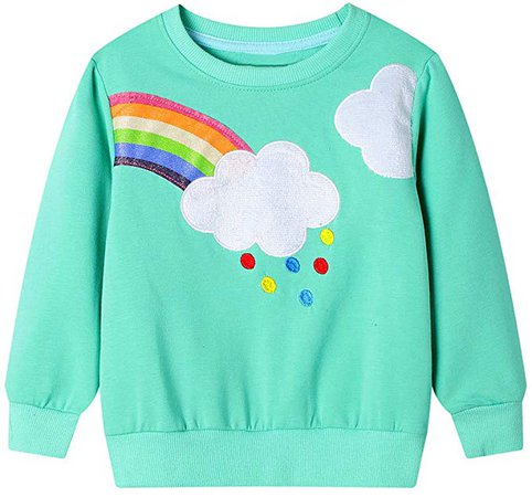 Amazon.com: Toddler Girl Sweatshirts Cotton Casual Winter Warm Crewneck Pull on Rainbow Top Long Sleeve Shirts: Clothing