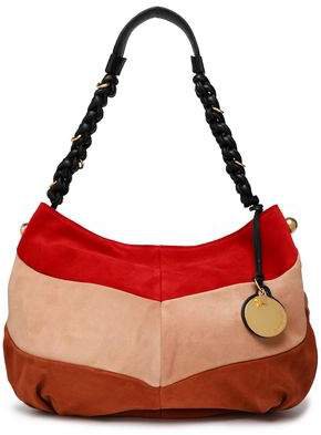 Maddie Color-block Suede Shoulder Bag