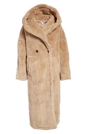 Topshop Faux Fur Hooded Coat | Nordstrom