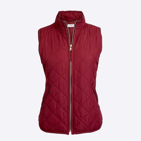Ruffle quilted puffer vest
