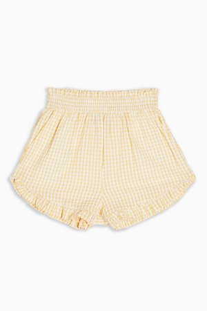 Yellow Gingham Check Shorts | Topshop