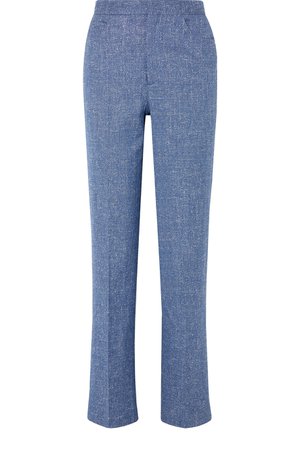 Totême | Troia mélange stretch cotton and linen-blend straight-leg pants | NET-A-PORTER.COM