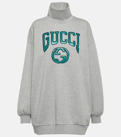 Interlocking G Cotton Jersey Sweatshirt in Grey - Gucci | Mytheresa